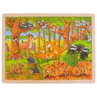 GOKI Fa puzzle, állatkölykök az erdőben