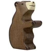 HOLZTIGER Fa játék állatok - barna medve, kicsi, ülő