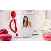 Fényképes Bögre - Kanalas bögre - Piros - 3dl