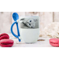 Fényképes Bögre - Kanalas bögre - Kék - 3dl