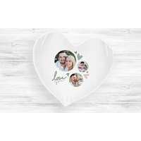 Fényképes Párna - 40x40 - Szívalakú - Fehér