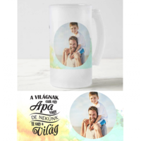 Fényképes Söröskorsó - Fehér - 3dl - Apáknapja