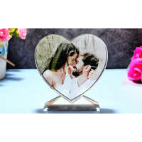 Fényképes fotókristály szív alakú