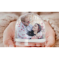 Fényképes hógömb (Ovális - Szív)