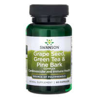 Swanson Swanson Grape Seed, Green Tea&Pine Bark (Szőlőmag, zöld tea+fenyőkéreg) 60 kapsz