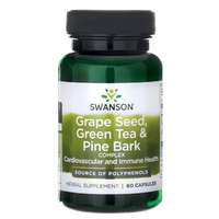 Swanson Swanson Grape Seed, Green Tea&Pine Bark (Szőlőmag, zöld tea+fenyőkéreg) 60 kapsz