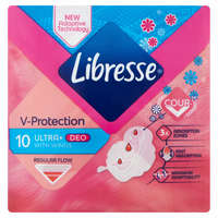  Libresse Ultra+ V-Protection enyhén illatosított egészségügyi betét 10 db