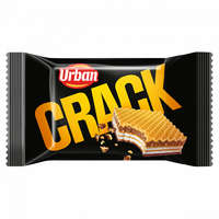  Urban Crack kakaós étmasszával részben mártott, mogyorós és tejes krémmel töltött ostya 25 g
