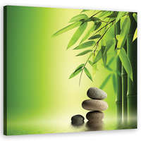  Vászonkép, Zen bambusz kövek növények - 40x40 cm