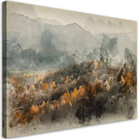  Vászonkép, Őszi erdő ködben - 60x40 cm