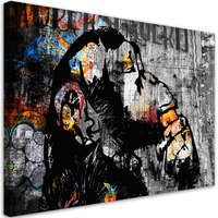  Vászonkép, Street Art Banksy majom absztrakt - 60x40 cm
