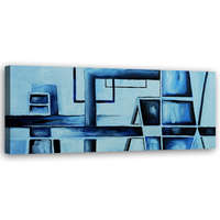  Vászonkép, Absztrakt kék - 90x30 cm