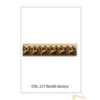 (30 szín) Zsinóros bortni - 15 mm széles 9385/117 Bordó-óarany
