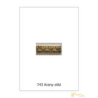 (10 szín) Bortni szalag hullám mintás 9747-743 Arany-zöld