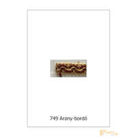 (10 szín) Bortni szalag hullám mintás 9747-749 Arany-bordó