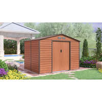 G21 Kerti ház, Szerszámtároló, 277 x 191 cm, acéllemez, GAH 529 barna (fa hatású), +ajándék 80000Ft értékű****wellness utalvány