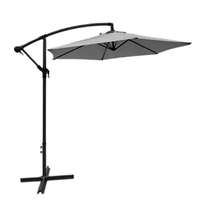 Napernyő 2,5 m HECHT SANDY G, UV védelem, 6 bordás, Szürke színű