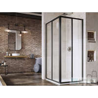 Ravak Ravak SUPERNOVA SRV2+SRV2 75x75 cm-es tolóajtós,sarokbelépős zuhanykabin,fekete/transparent 14V303O2Z1SET7575