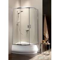 Radaway Radaway Premium Plus E 1700 100x80 aszimmetrikus íves tolóajtós zuhanykabin króm/átlátszó 30481-01-01N