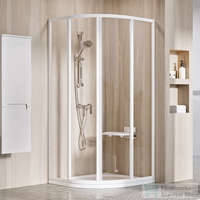 Ravak Ravak SUPERNOVA SKCP4-80 80x80x195 cm-es negyedköríves tolóajtós zuhanykabin,Fehér+Transparent 3114O102Z1