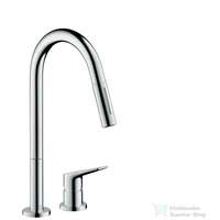 Hansgrohe Hansgrohe AX Citterio M 2-lyukú konyhai csaptelep, kihúzható zuhanyfejjel DN15, króm 34822000