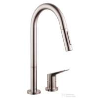 Hansgrohe Hansgrohe AX Citterio M 2-lyukú konyhai csaptelep, kihúzható zuhanyfejjel DN15, rozsdamentes acél hatású 34822800