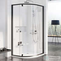 Ravak Ravak PIVOT PSKK3-80 80x80x190 cm-es íves zuhanykabin nyíló ajtóval,Fekete+Transparent,37644300Z1
