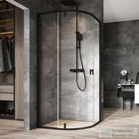 Ravak Ravak Nexty NSKK3-80 80x80x195 cm-es íves zuhanykabin nyíló ajtóval,Fekete/Fekete/Transparent,3O644300Z1