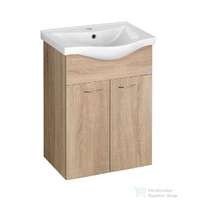 Aqualine AQUALINE KERAMIA FRESH mosdótartó szekrény, 51x74x34cm, platina tölgy 50058