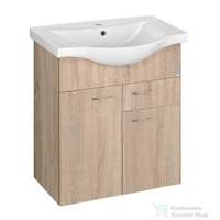 Aqualine AQUALINE KERAMIA FRESH mosdótartó szekrény, 60,5x74x34cm, platina tölgy 50066