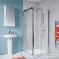 Geberit Geberit GEO 80x80x190 cm-es szögletes tolóajtós zuhanykabin átlátszó üveggel,Reflex vízlepergető réteggel,ezüst profillal 560.112.00.2