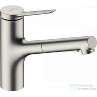 Hansgrohe Hansgrohe ZESIS M33 egykaros mosogató csaptelep 140, kihúzható kifolyóval, 2 jet, sBox light, nemesacél felület 74803800