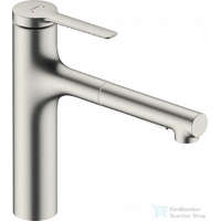 Hansgrohe Hansgrohe ZESIS M33 egykaros mosogató csaptelep 160, kihúzható kifolyóval, 2 jet, sBox light, nemesacél felület 74804800