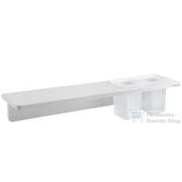 Sapho Sapho ABELINE rockstone polc, 2 furattal, 2 pohárral, 500x12x100mm, matt fehér (AE502-0101-01)