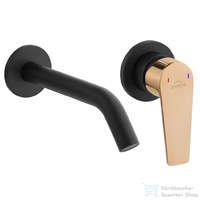 Invena Invena MIDNIGHT falsík alatti mosdó csaptelep 21 cm-es kifolyóval,leeresztő nélkül,fekete/rózsa arany BP-35-U14-V