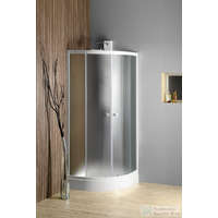Aqualine AQUALINE ARLEN íves zuhanykabin, 80x80x185cm, R55, fehér, BRICK üveg (YR800 helyett) BTR800