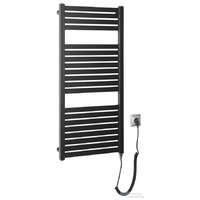 Aqualine AQUALINE TONDI-E elektromos fürdőszobai radiátor, 450x970 mm, 300W, matt fekete (DE456T)