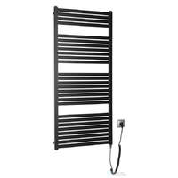 Aqualine AQUALINE TONDI-E elektromos fürdőszobai radiátor, 600x1330 mm, 600W, matt fekete (DE486T)