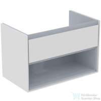 Ideal Standard Ideal Standard CONNECT AIR 80x44 cm-es 1 fiókos alsószekrény pult és mosdó nélkül,Fényes fehér/matt szürke E0827KN
