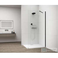 Sapho Sapho ESCA BLACK MATT Walk-in zuhanyfal, falra szerelhető, transzparent üveg, 800mm (ES1080-02)