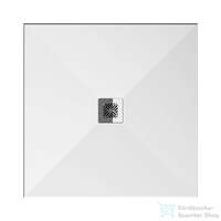 Jika Jika PADANA 100x100 cm-es szögletes öntöttmárvány zuhanytálca lefolyó fedéllel, szifon nélkül, matt fehér H213936R100001