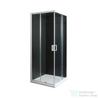 Jika Jika Lyra Plus 90x90 szögletes tolóajtós zuhanykabin átlátszó üveggel,ezüst profillal H2513820006681