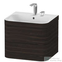 Duravit Duravit HAPPY D.2 PLUS 2 57,5 cm széles fiókos alsószekrény mosdóval,2 csaplyukkal,Brushed Walnut Real wood veneer HP4635E6969