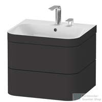 Duravit Duravit HAPPY D.2 PLUS 2 57,5 cm széles fiókos alsószekrény mosdóval,2 csaplyukkal,Graphit Super Matt HP4635E8080