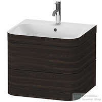 Duravit Duravit HAPPY D.2 PLUS 2 57,5 cm széles fiókos alsószekrény mosdóval,1 csaplyukkal,Brushed Walnut Real wood veneer HP4635O6969