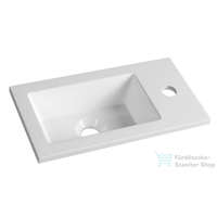 Aqualine AQUALINE öntöttmárvány mosdó, 40x22cm, fehér LM420