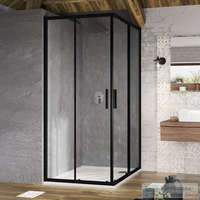 Ravak Ravak BLIX SLIM BLSRV2-80 80x80 cm-es tolóajtós zuhanykabin,Fekete+transparent X1LM40300Z1
