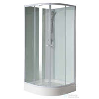 Aqualine AQUALINE AIGO íves zuhanybox, 90x90x206cm, fehér profil, transzparent üveg YB93