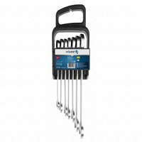 HÖGERT Csillag-villáskulcs készlet, racsnis, 10-19 mm, 7 részes műanyag tartó, 25 év garancia, HÖGERT HT1R397