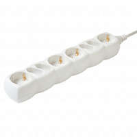 8-as hálózati elosztó, (4 EURO + 4 földelt), 1,5 m, 3x1,5mm², IP20, 16A, 3500W, fehér, HOME NV 18-3/WH/1,5